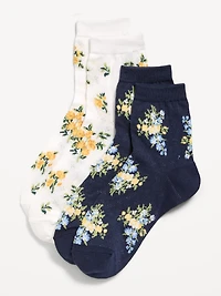 Floral Crew Socks 2-Pack for Women