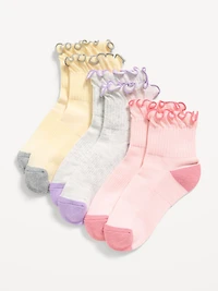 Ruffled Athletic Socks 3-Pack for Girls