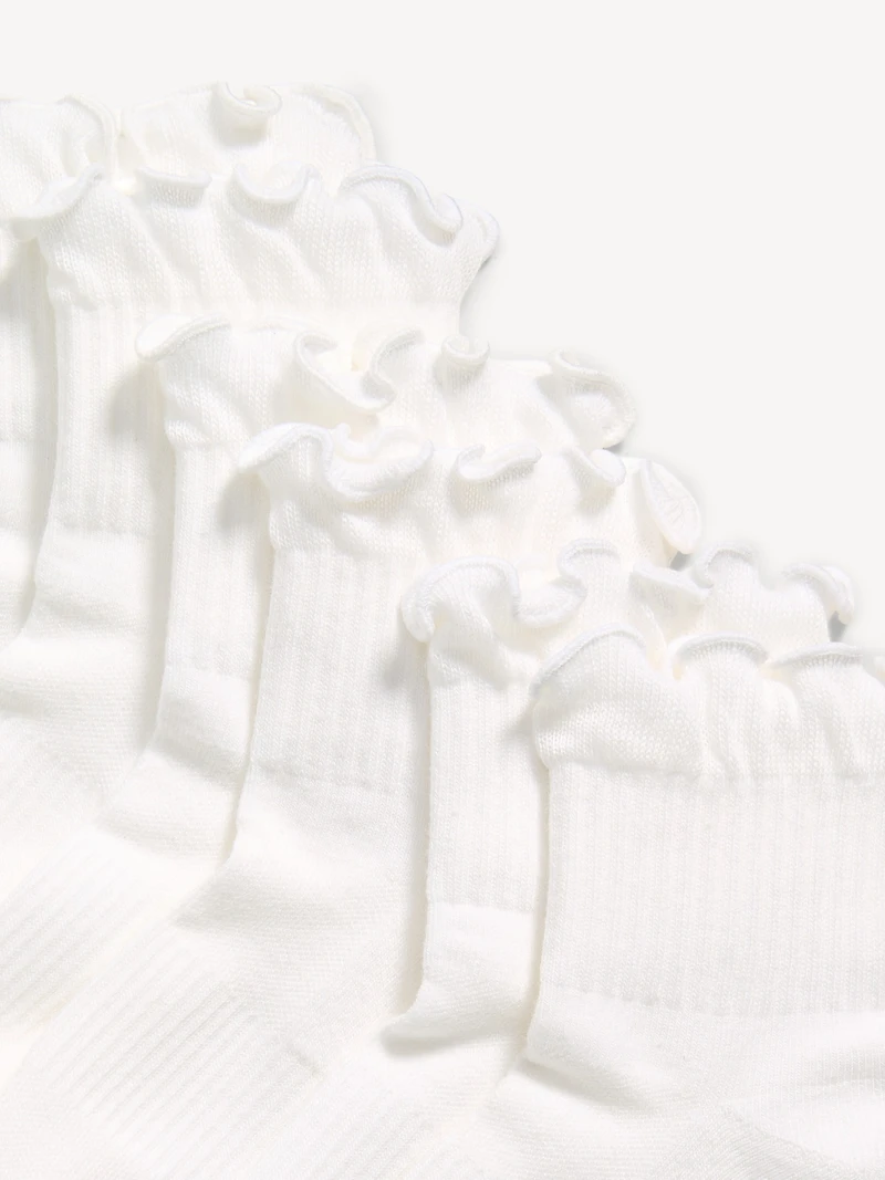 Ruffled Athletic Socks 3-Pack for Girls