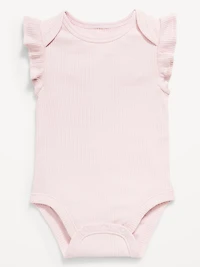 Ruffle-Sleeve Ribbed Bodysuit for Baby