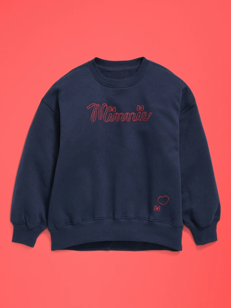 Old Navy x Disney Oversized Minnie Mouse Embroidered Graphic Tunic Sweatshirt for Girls