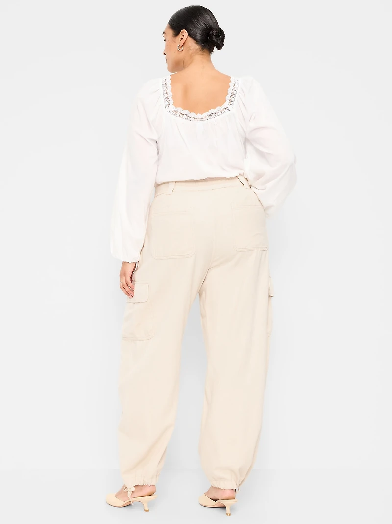 Twill Barrel Cargo Pants