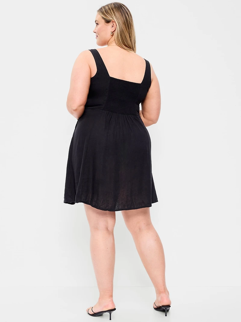 Fit & Flare Linen Mini Dress