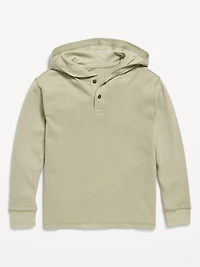 Cozy Hooded Henley Sweater for Boys