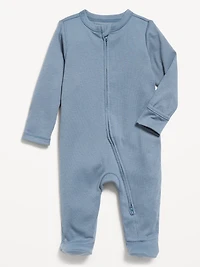 Textured Ribbed 2-Way-Zip Sleep & Play Footed One-Piece for Baby