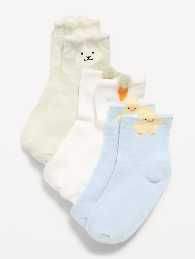 Fashion Crew Socks 3-Pack for Toddler & Baby
