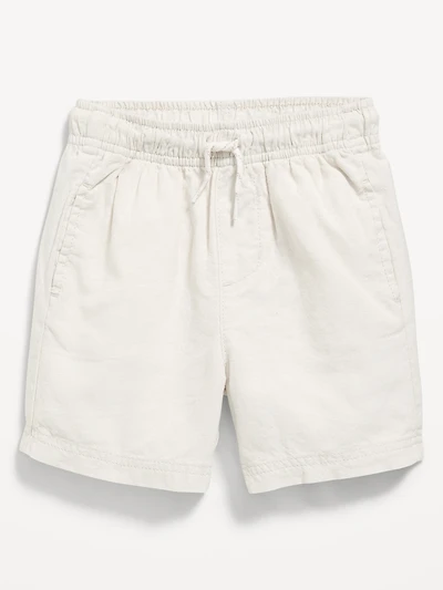 Loose Linen-Blend Dock Shorts for Toddler Boys