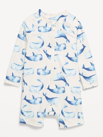 Printed Swim Rashguard Bodysuit for Baby
