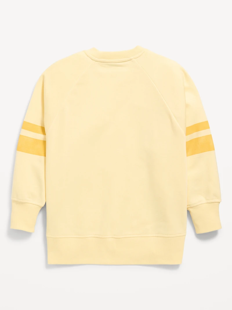 Oversized Long-Sleeve Graphic Tunic Sweatshirt for Girls