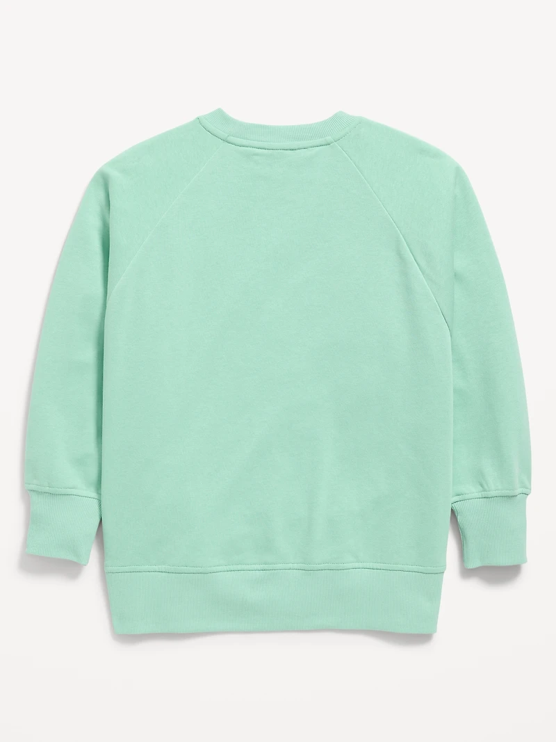 Oversized Long-Sleeve Graphic Tunic Sweatshirt for Girls