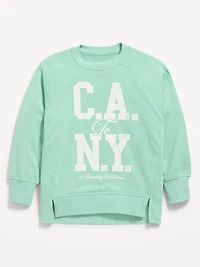 Oversized Long-Sleeve Graphic Tunic Sweatshirt for Girls