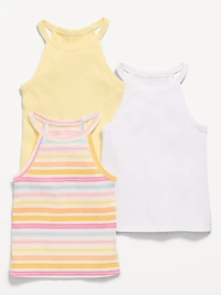 Fitted Halter Tank Tops 3-Pack for Toddler Girls