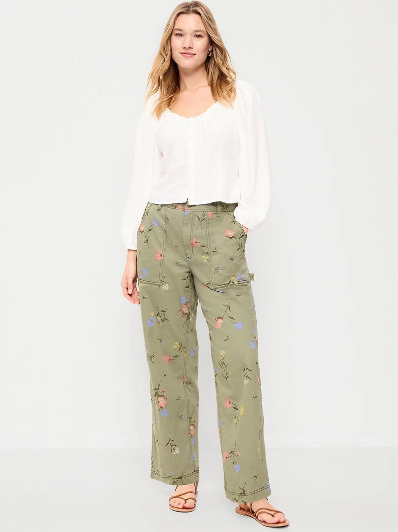High-Waisted Straight Ankle Pants