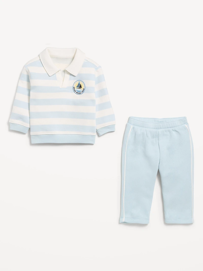 Collared Sweatshirt and Sweatpants for Baby