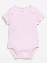 Short-Sleeve Pointelle-Knit Bodysuit for Baby