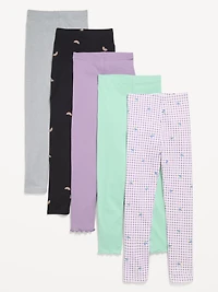 Full-Length Leggings Variety 5-Pack for Girls