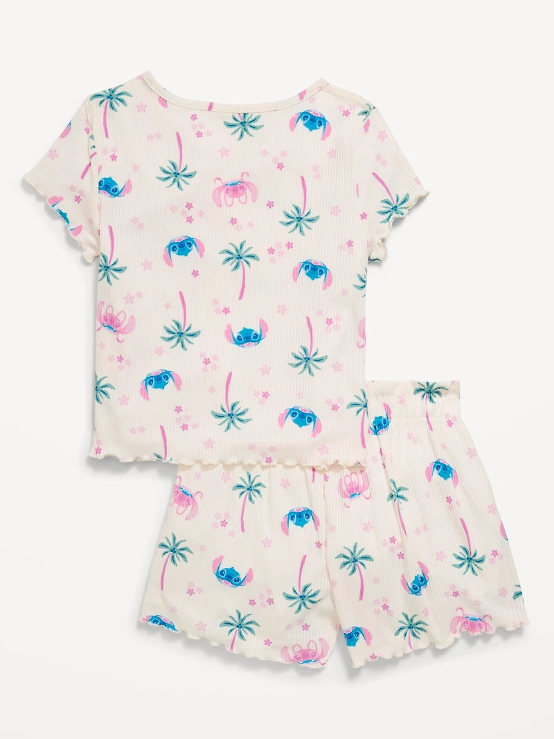 Disney© Ribbed Stitch Pajama T-Shirt and Shorts Set for Girls