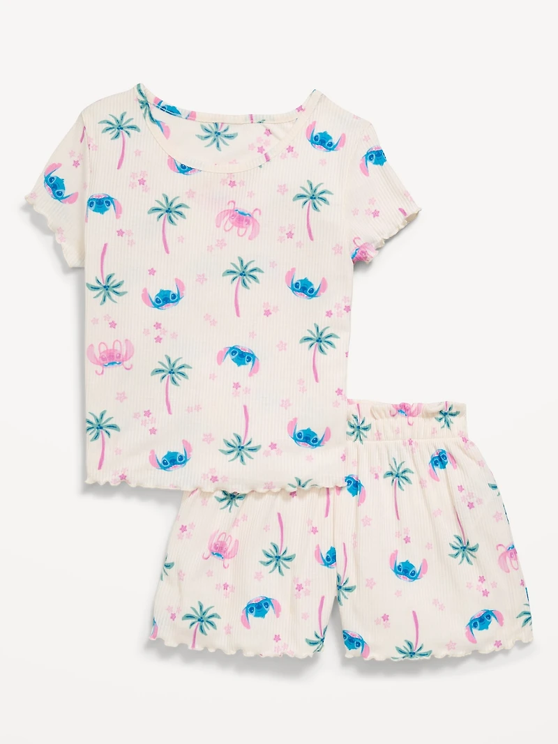 Disney© Ribbed Stitch Pajama T-Shirt and Shorts Set for Girls