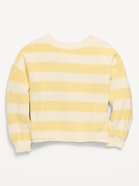 Oversized Long-Sleeve Embroidered Sweater for Girls