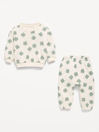 Printed French Terry Sweatshirt and Sweatpants Set for Baby