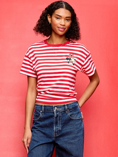 Old Navy x Disney Minnie Mouse Vintage Crew-Neck Striped T-Shirt for Women