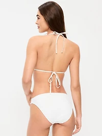 Eyelet Triangle String Bikini Swim Top