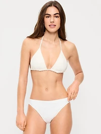 Eyelet Triangle String Bikini Swim Top