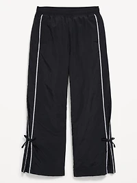 High-Waisted Bow Parachute Pants for Girls