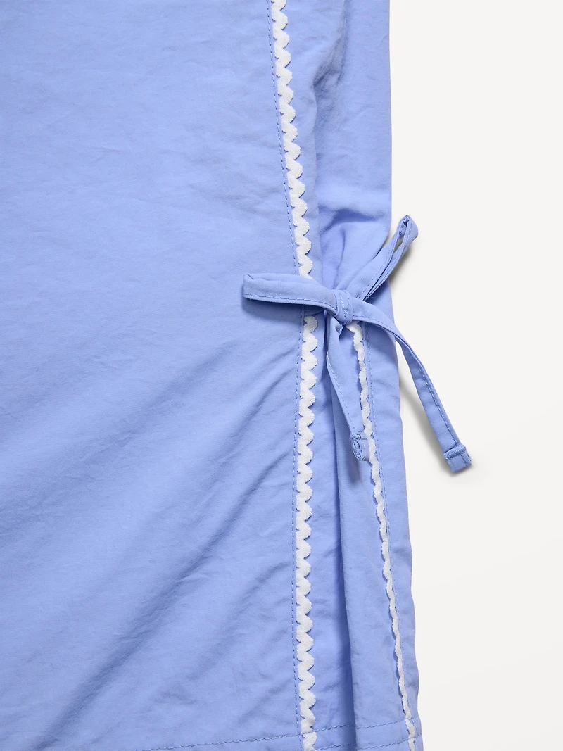 High-Waisted Bow Parachute Pants for Girls