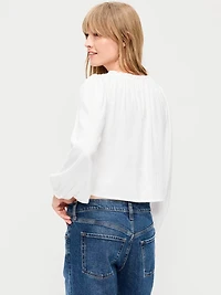 Long-Sleeve Button-Down Top