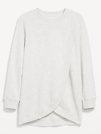Maternity Fleece Crossover Nursing Tunic Sweatshirt