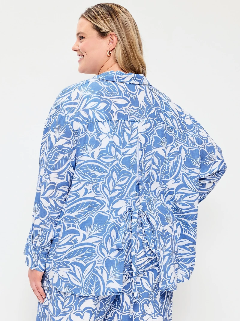 Open-Back Button-Down Shirt