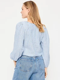 Long-Sleeve Button-Down Top