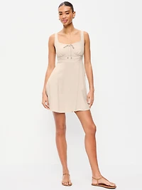 Fit & Flare Linen Mini Dress