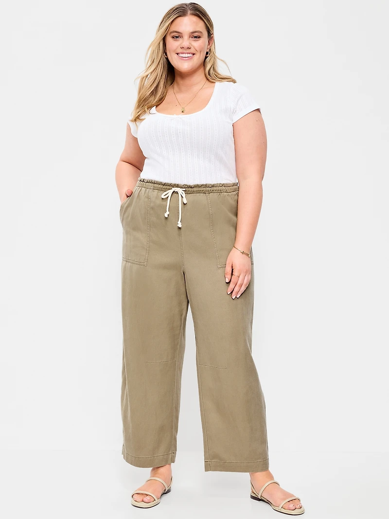 High-Waisted Utility Ankle Pants