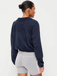 Button-Up Funnel-Neck Sweatshirt