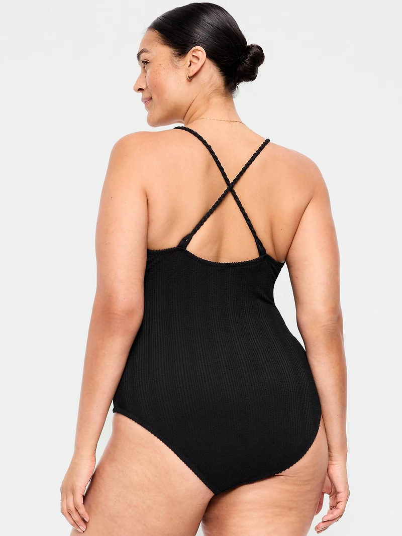 Braided-Strap One-Piece Swimsuit