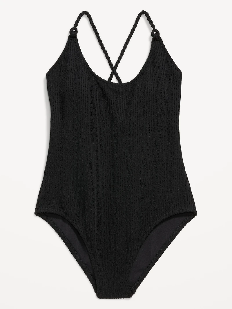 Braided-Strap One-Piece Swimsuit