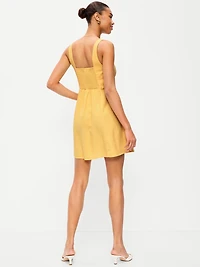 Fit & Flare Linen Mini Dress