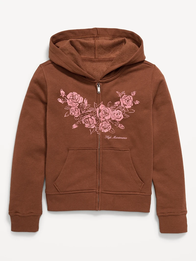 Fitted Long-Sleeve Graphic Hoodie for Girls