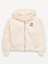 Favorite Fleece Graphic Zip-Front Hoodie for Girls