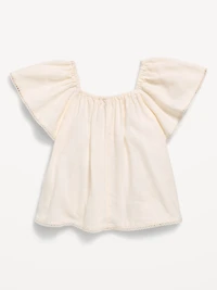 Short-Sleeve Linen-Blend Top for Toddler Girls