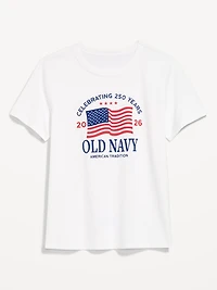 Crew-Neck Flag Graphic T-Shirt