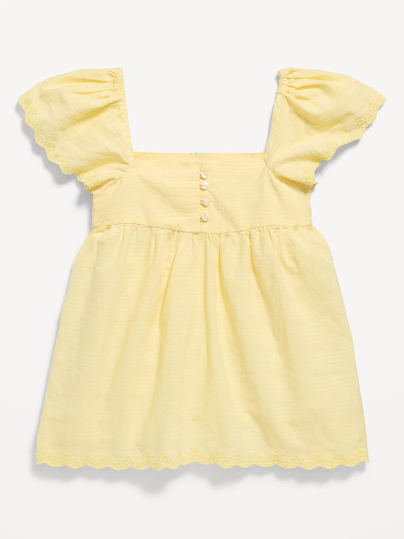 Flutter-Sleeve Textured Top for Girls