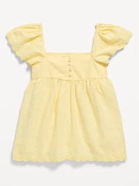 Flutter-Sleeve Textured Top for Girls