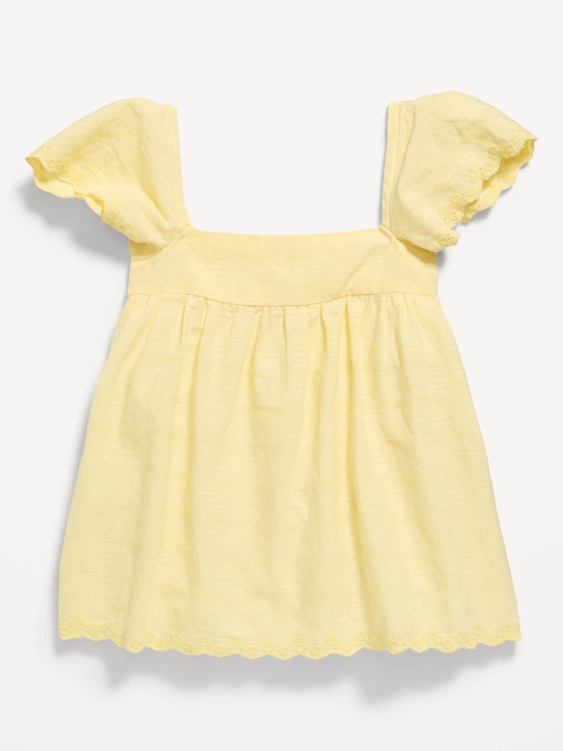 Flutter-Sleeve Textured Top for Girls