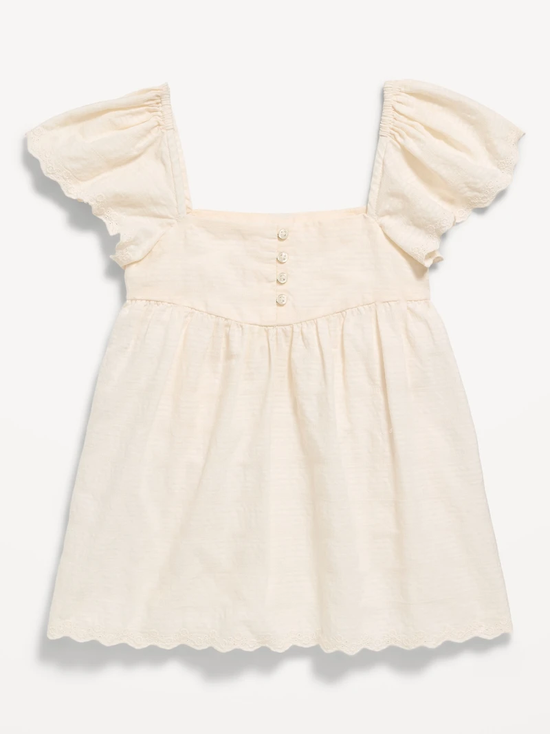 Flutter-Sleeve Textured Top for Girls