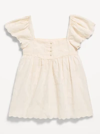 Flutter-Sleeve Textured Top for Girls