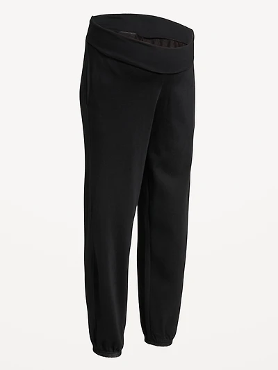 Maternity Rollover-Waist Fleece Jogger