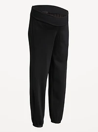 Maternity Rollover-Waist Fleece Jogger